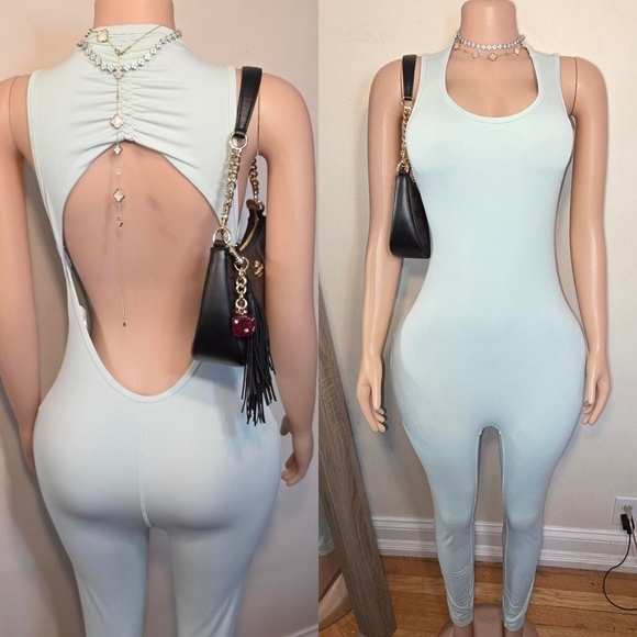 Forever 21 Pants - ☆Forever 21 Light Blue Sleeveless Activewear Jumpsuit☆